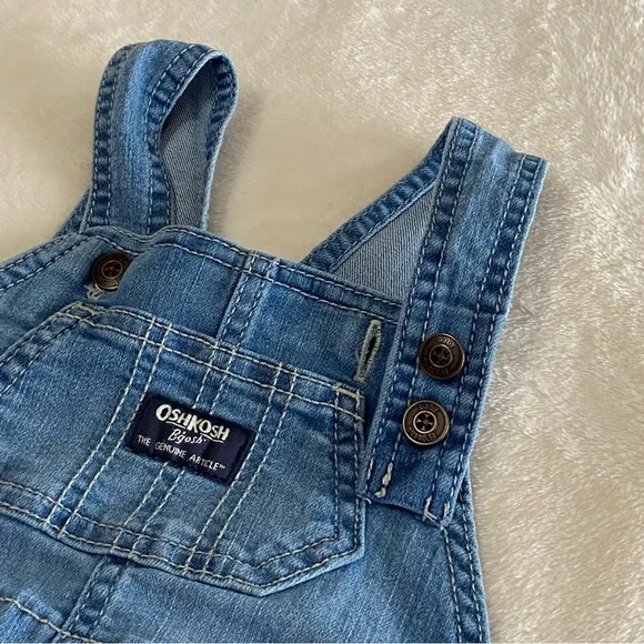OshKosh B'gosh Baby Boys Denim Shortalls Unisex - Picture 7 of 9